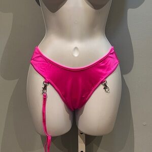 Roma Neon Pink Intimate Garter Panty Medium NWOT